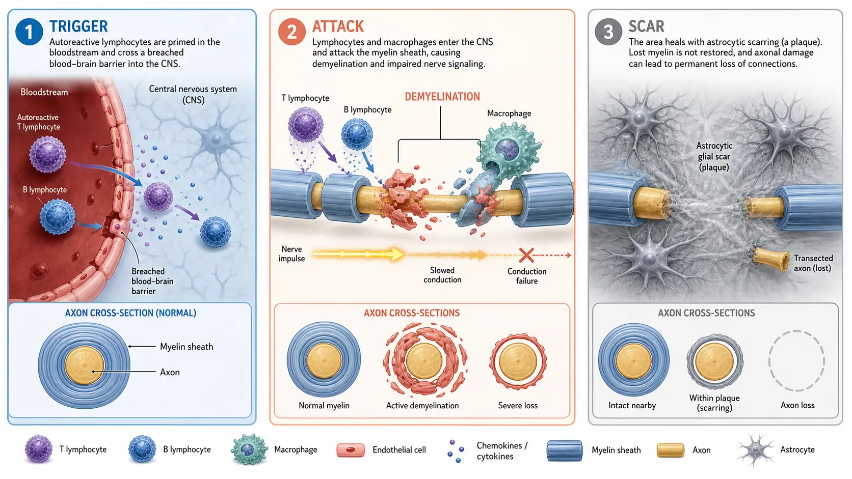 How HSCT treats multiple sclerosis by resetting the immune system that is attacking the myelin sheath.